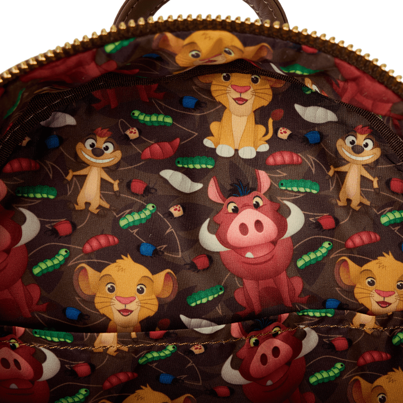 Loungefly Lion King Hakuna Matata grubs cosplay mini backpack with playful character art