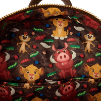 Loungefly Lion King Hakuna Matata grubs cosplay mini backpack with playful character art