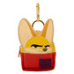 Keychain with cartoon character face design on a white background