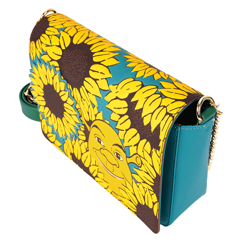 DreamWorks Shrek & Donkey crossbody bag with colorful sunflower design

