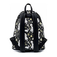 Backpack with black and white pattern on a white background
