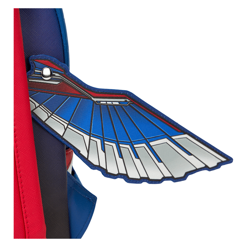 Detailed Captain America cosplay backpack from Marvel’s Brave New World by Loungefly

