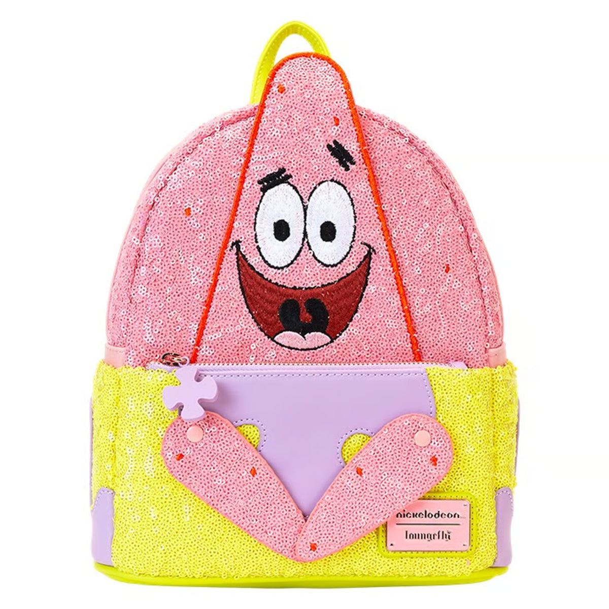 Loungefly Nickelodeon SpongeBob SquarePants Patrick Star Sequin Mini Backpack, pink starfish cosplay design