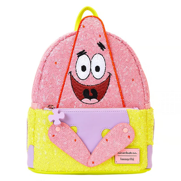 Loungefly Nickelodeon SpongeBob SquarePants Patrick Star Sequin Mini Backpack, pink starfish cosplay design