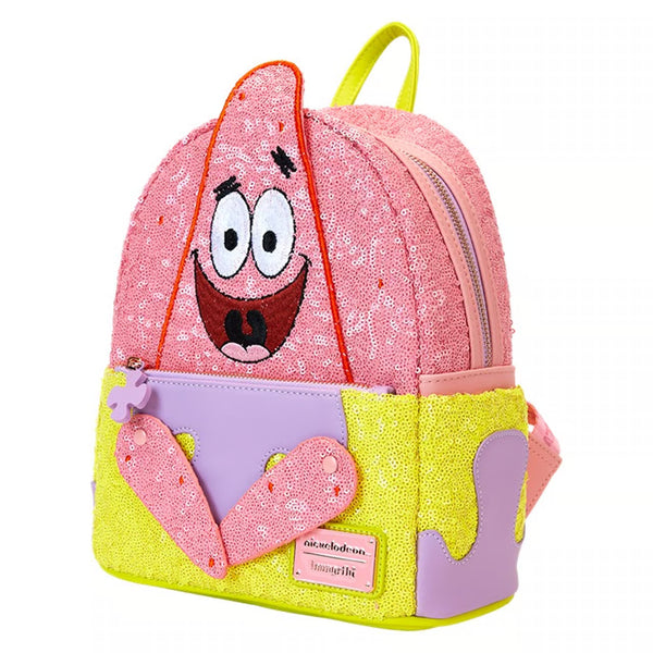 Patrick Star-themed sequin mini backpack from Loungefly, inspired by SpongeBob SquarePants