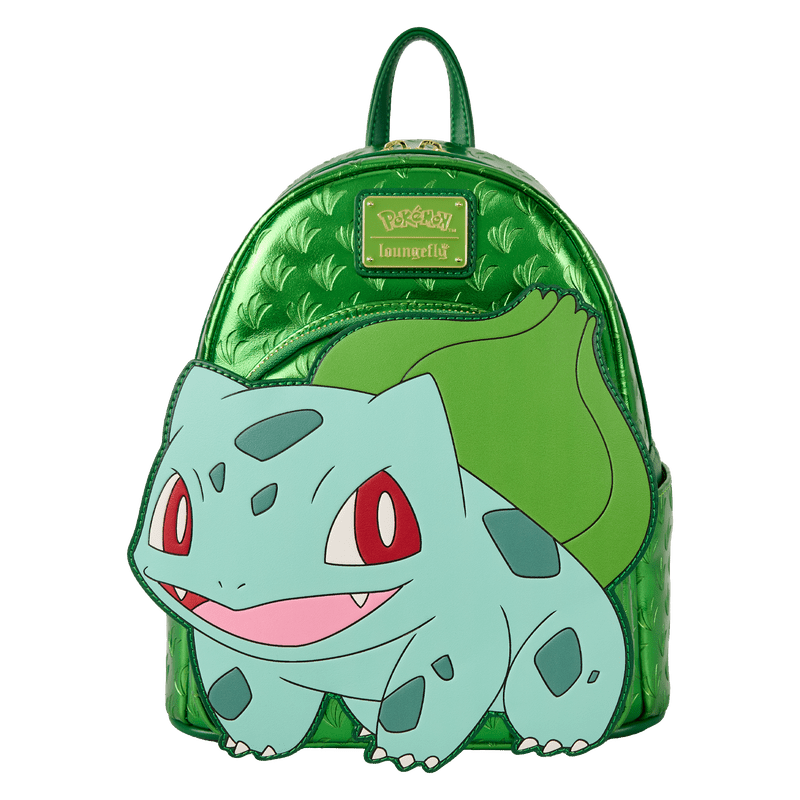 Plush Loungefly mini backpack styled as Bulbasaur from Pokémon

