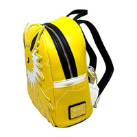 Yellow backpack with black accents and a visible brand logo on a white background