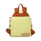 Yellow backpack with brown accents and '0052' on a white background