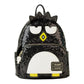 Black sequined backpack with cartoon character design on a white background