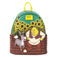 Loungefly mini backpack featuring Shrek and Donkey in a sunflower field

