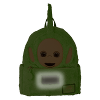 Green Dipsy Teletubbies Loungefly cosplay backpack styled in soft plush design