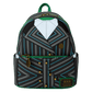 Loungefly Wicked Elphaba Shiz University Cosplay Mini Backpack with green detailing, featuring Elphaba's iconic Shiz University uniform design and subtle lightning bolt accents.