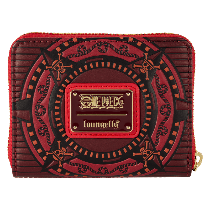 Loungefly zip wallet showcasing Luffy’s iconic straw hat and red vest

