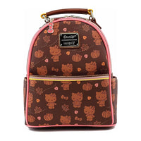 Backpack with Hello Kitty and pumpkin pattern on a white background