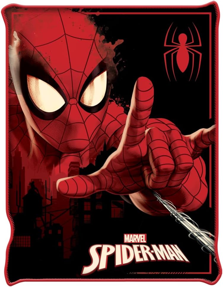 Marvel Universe Spidey Close Up Web Shooter 45" x 60" Fleece Throw - Leo's Treasure Box