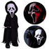 Halloween costume with a mask and robe, including close-up details of the mask.