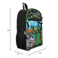 Minecraft-themed backpack with character designs on a white background