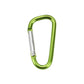 Green carabiner on a white background