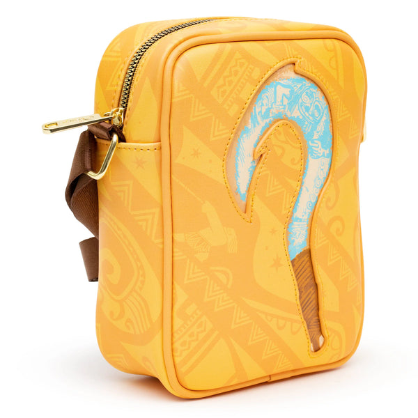 Disney Moana Maui GITD Fish Hook And Embossed Pose Orange Crossbody - Leo's Treasure Box