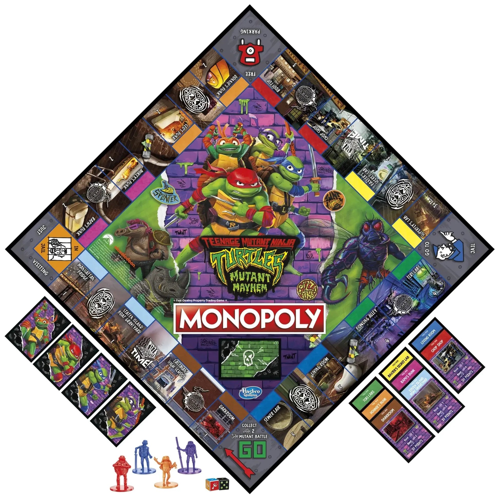 Monopoly Teenage Mutant Ninja Turtles: Mutant Mayhem Edition Board Game Leo's Treasure Box