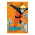 Naruto 3-in-1 manga volume cover featuring the main character in an orange jumpsuit and black jacket on an orange background with large gray gears, plus the title &