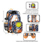Backpack set with lunch bag, water bottle, and accessories on a white background
