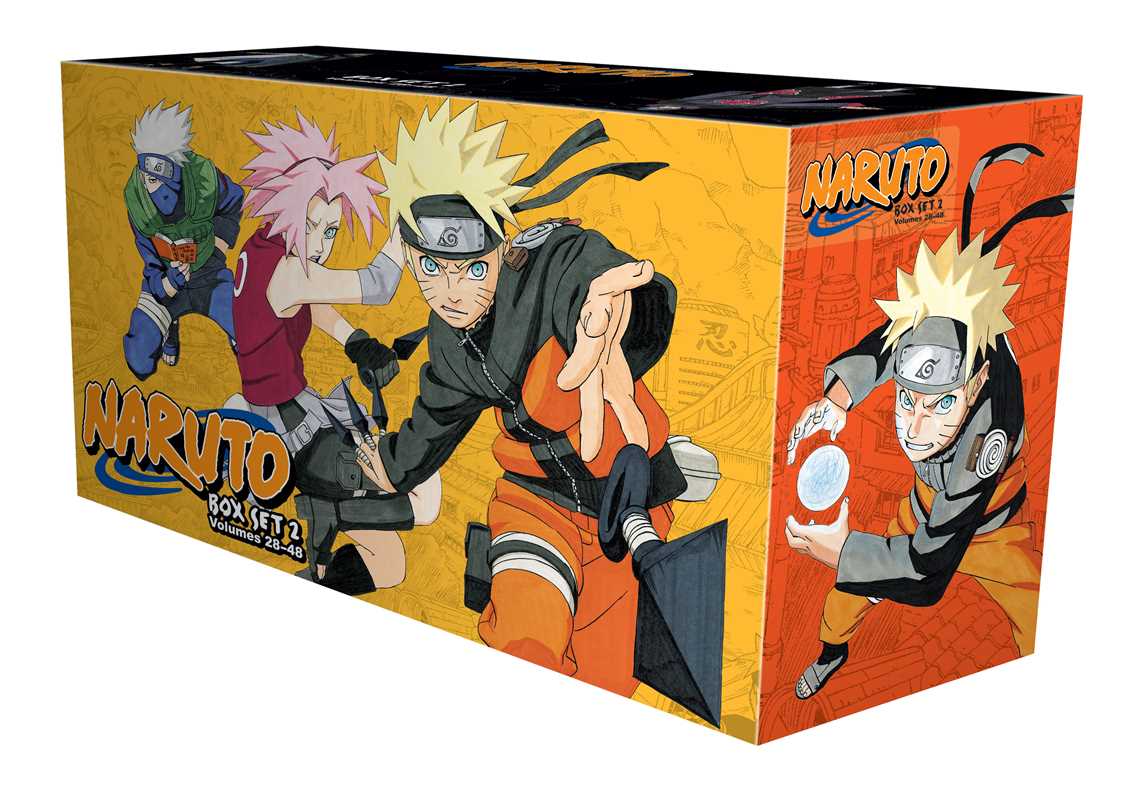 Naruto anime box set packaging with characters on an orange background