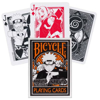 Bicycle Naruto playing cards with character illustrations on a white background