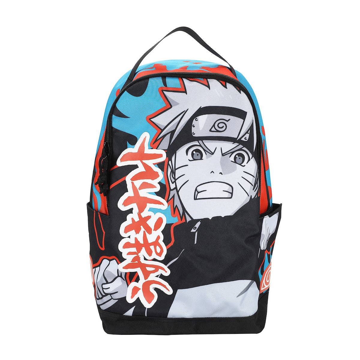 Backpack with anime character design on a white background