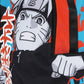 Anime character with a determined expression on a colorful background