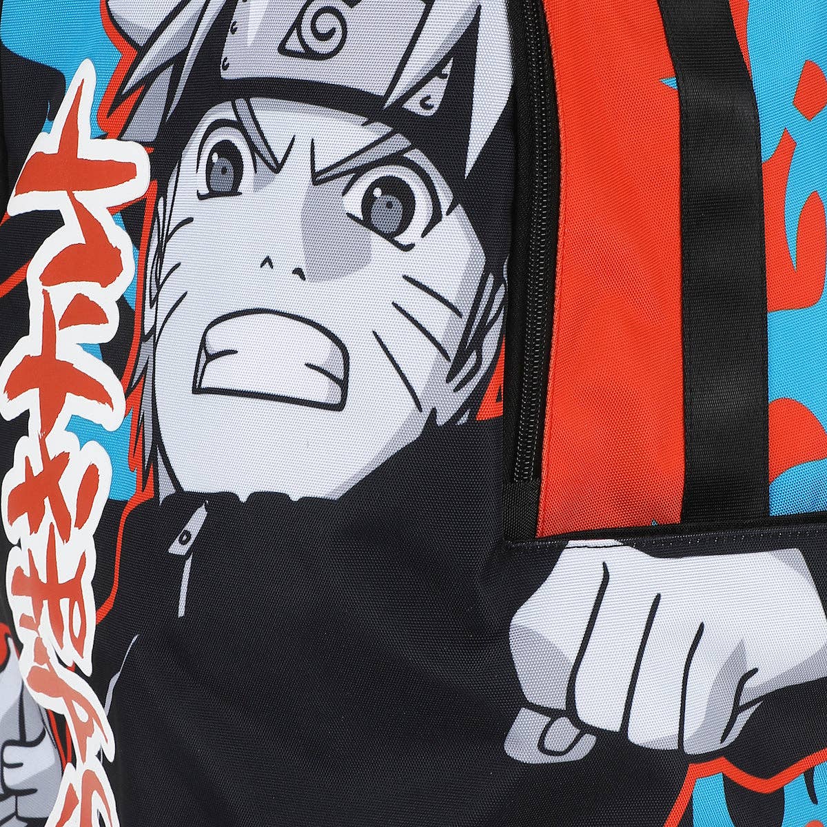 Anime character with a determined expression on a colorful background