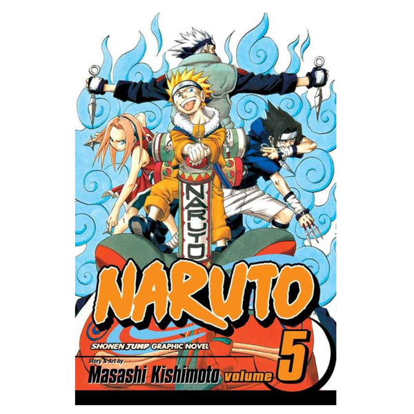 Naruto graphic novel volume 5 cover with characters and title