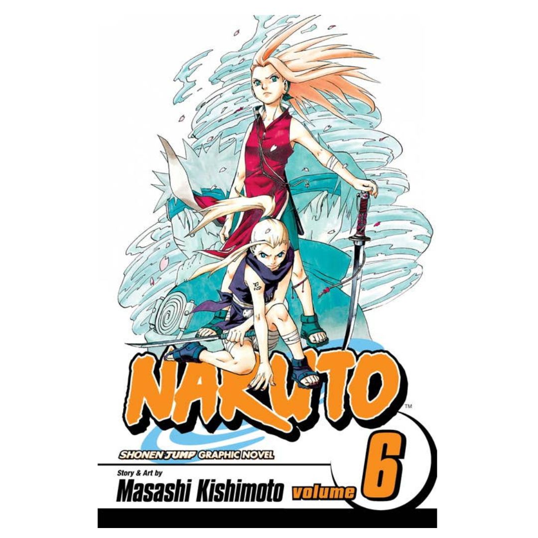 Naruto graphic novel volume 6 cover with two characters and title text.