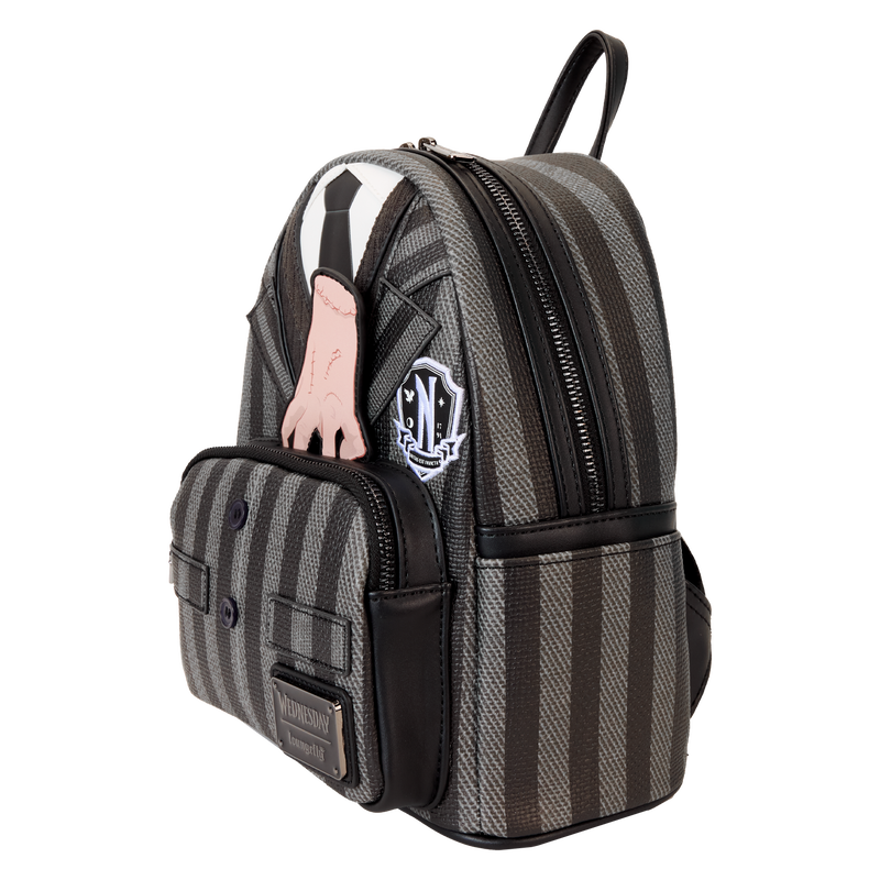 Exclusive Wednesday Nevermore Academy cosplay backpack featuring uniform-inspired details