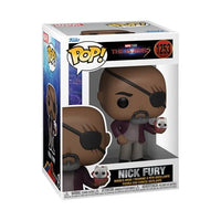 Collectible Funko Pop! featuring Nick Fury in The Marvels edition box