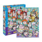 Puzzle box with colorful cartoon characters and a grid layout on a white background