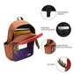 Backpack with features highlighted on a white background