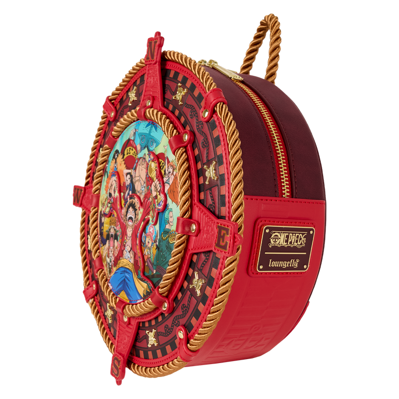 One Piece-themed figural mini backpack featuring detailed compass design

