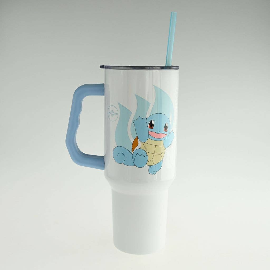 Tumbler with a cartoon character on a white background