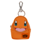 Orange character keychain with a zipper on a white background