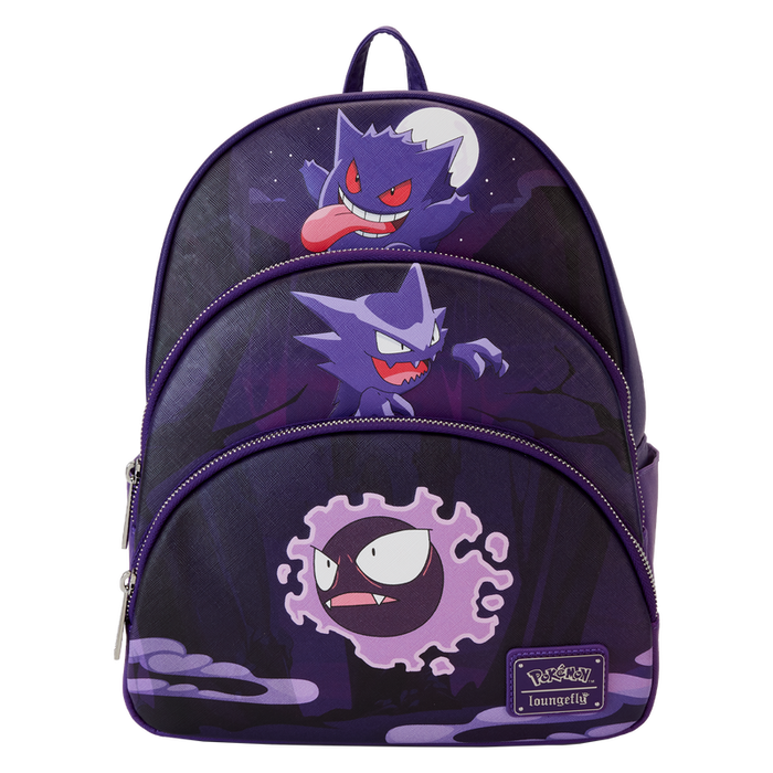 Loungefly Pokémon Gastly Evolutions Triple Pocket Mini Backpack - Leo's Treasure Box