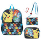 Pokémon backpack, pouch, and lanyard set on a white background