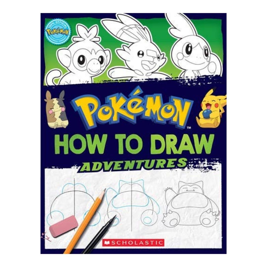 Pokémon how to draw adventures book with illustrations and Scholastic logo