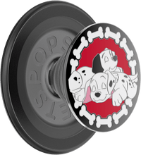 PopSockets phone grip with cartoon dog design on a white background