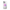 A clear protective phone case for an iPhone, featuring a circular graphic of a pink-haired anime character with a purple phone, displayed on a clean white background.