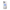 A clear phone case on a silver smartphone, featuring a circular graphic of an anime-style girl with blue hair and a pink and blue gradient ring.