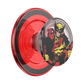 A translucent red PopSocket-style phone grip with a clear top cap featuring a Deadpool and Wolverine comic illustration, shown on a plain white background.