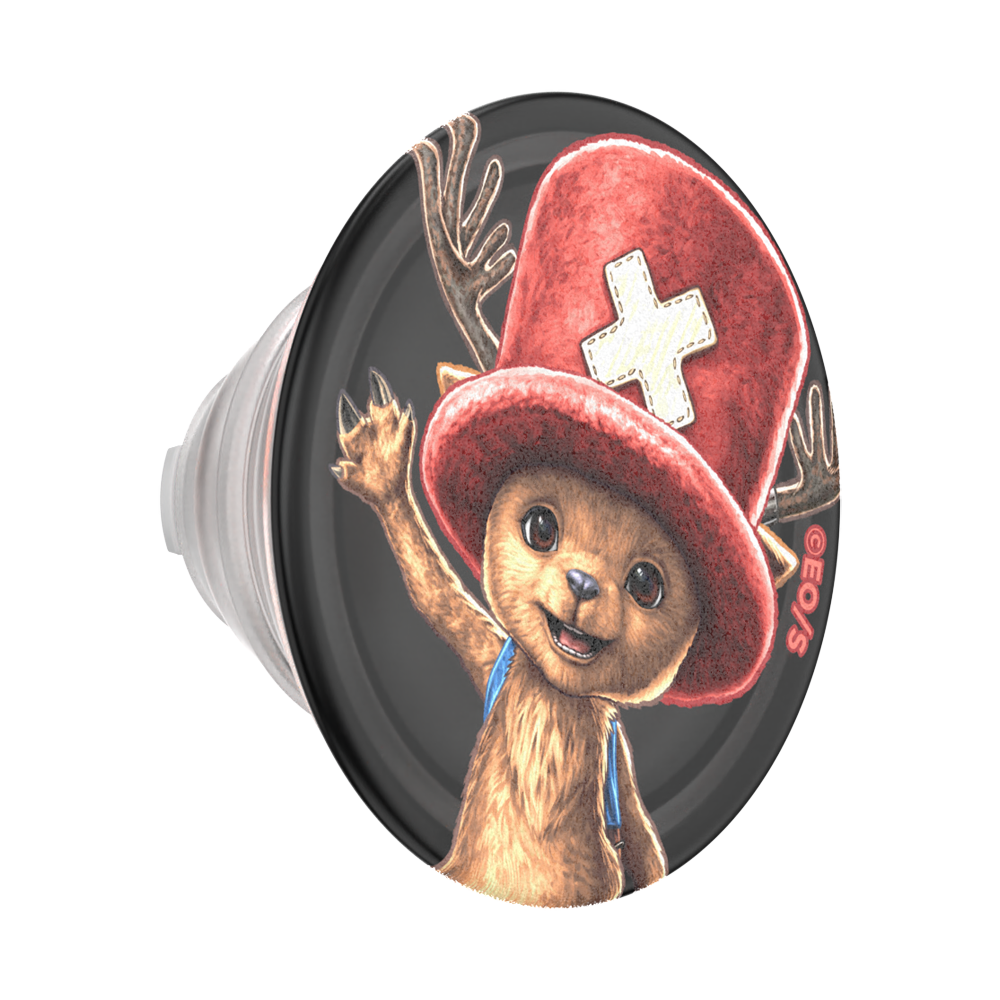 A circular PopSocket phone grip featuring a cartoon chipmunk wearing a red hat with a white cross and antlers, shown on a plain white background.