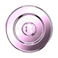 A round metallic pink cosmetic compact or lid with the brand name 'POPSOCKET' embossed in the center, shown on a plain white background.