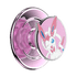 Pink phone ring holder with a cartoon character on a white background